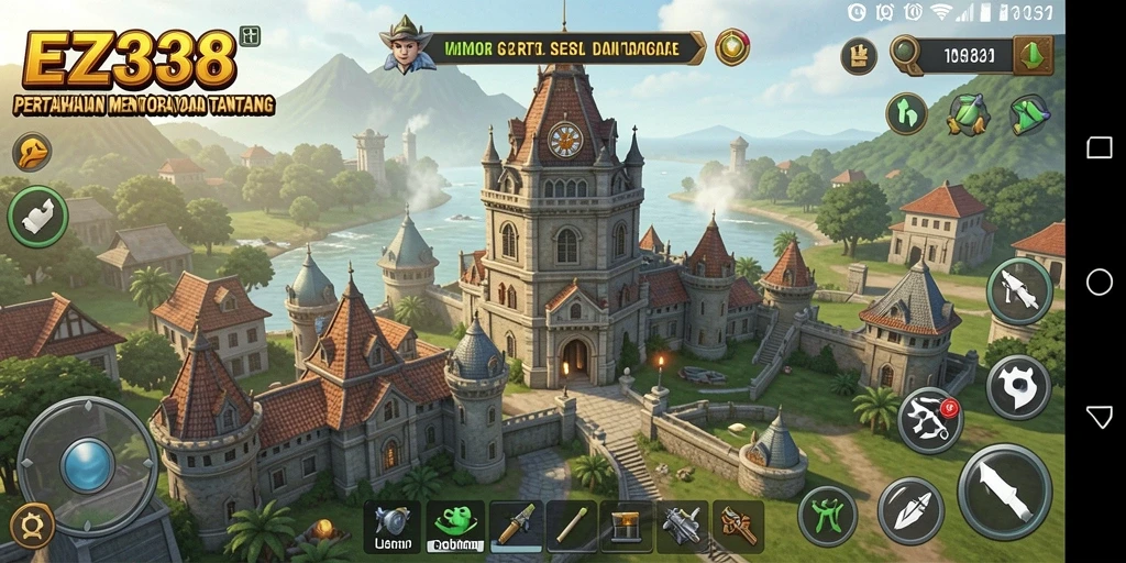 Gameplay seru menara pertahanan di EZ338 dengan strategi strategis.