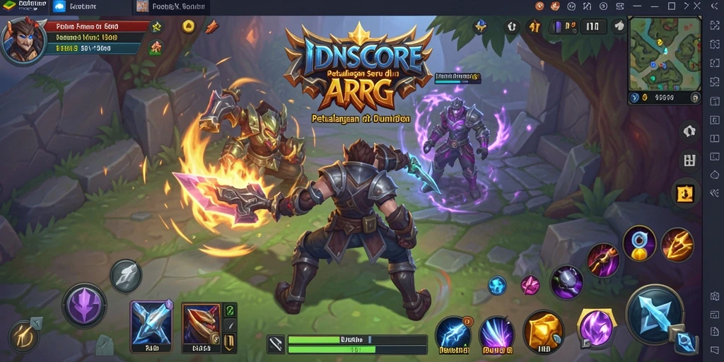 Tampilan dinamis dan menarik dari gameplay ARPG IDNSCORE.
