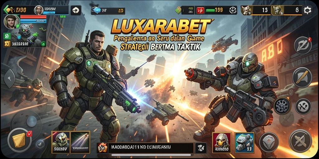 Screenshot gameplay LUXARABET menunjukkan aksi pertempuran yang intens dan strategi yang mendebarkan.