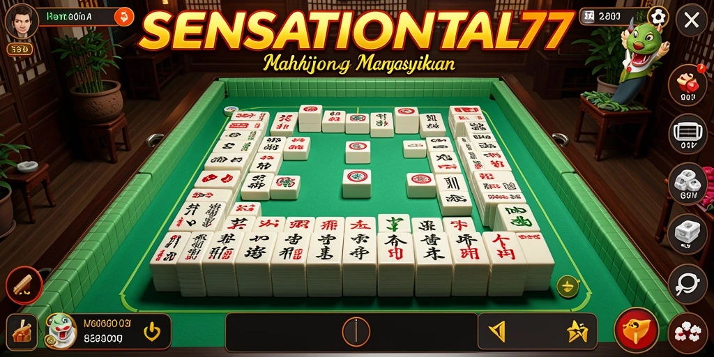 Tampilan gameplay Mahjong yang seru di SENSATIONAL77.